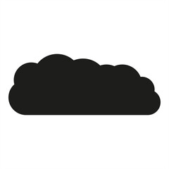 Simple black cloud silhouette icon - stock vector