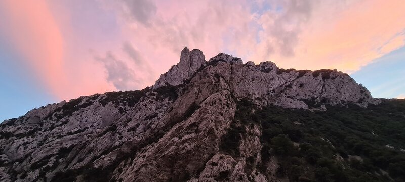 Coucher de soleil sur les gorges de Galamus