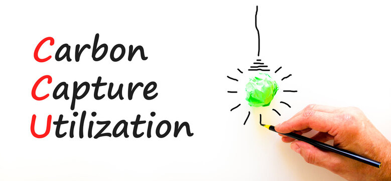 CCU Carbon capture utilization symbol. Concept words CCU Carbon capture utilization on beautiful paper. Beautiful white background. Business ecological Carbon capture utilization concept. Copy space.