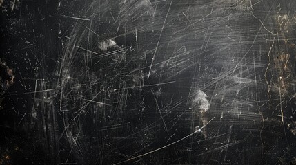 Black scratched grunge background. Generative AI