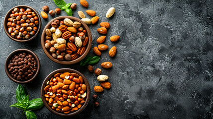 Nuts and Almonds: Vegan Dish with Copy Space
