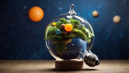 light bulb on the earth