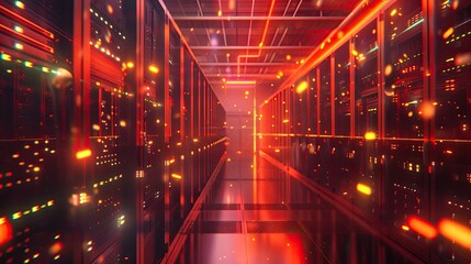 Fototapeta premium Data center servers. Generative AI