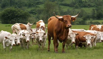 A Bull With A Herd Of Cows