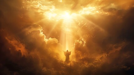 ascension day jesus poster, the day he atoned for his children's sins by ascending to heaven