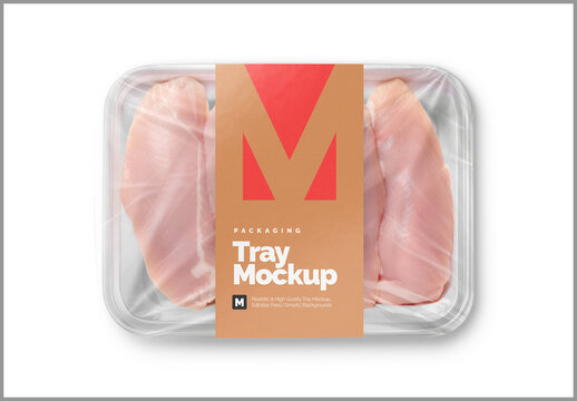 Plastic Tray Mockup - Chicken Breast