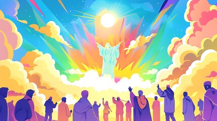 ascension day jesus poster, the day he atoned for his children's sins by ascending to heaven