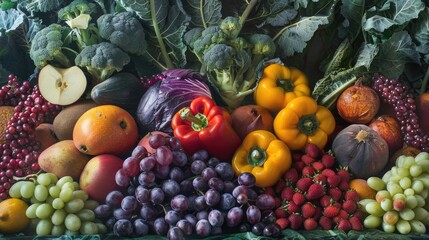 Fruits and vegetables. Generative AI
