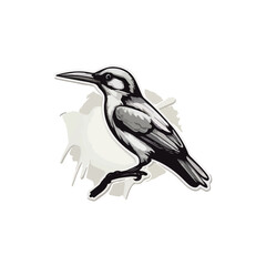 Blue jay bird illustration watercolor look, isolated, white background