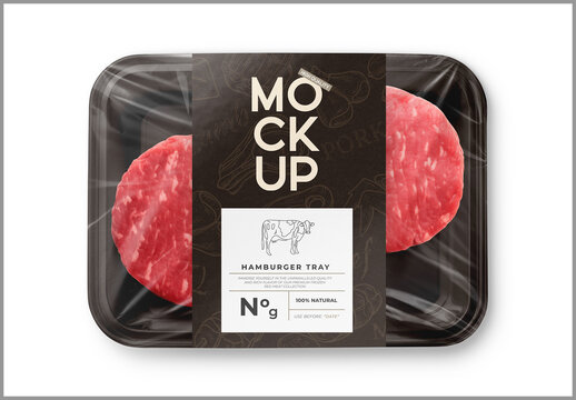 Plastic Tray Mockup - Hamburger