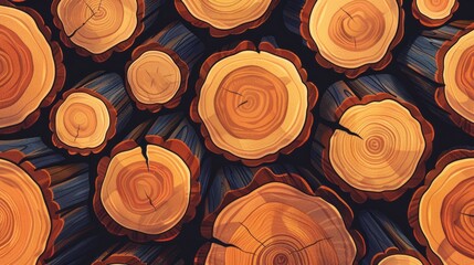 A close up of a pile of logs with a wood grain pattern