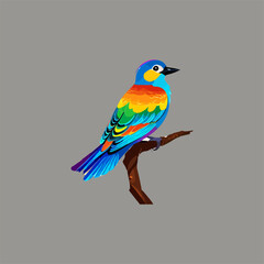 Bearded vulture bird silhouette vector illustration abstract