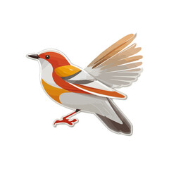 Obraz premium Colorfull bird sticker with vector design