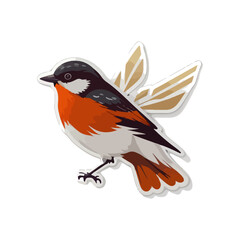 Fototapeta premium Colorfull bird sticker with vector design