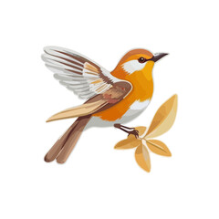 Colorfull bird sticker with vector design