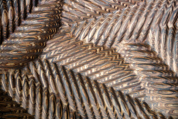 Wooden carving wavy pattern background texture