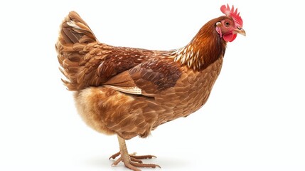 Fototapeta premium Isolated brown chicken. Generative AI