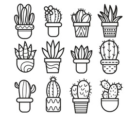 Cactus handdrawn in the style of doodle Good for printing Symbol of the Western concept