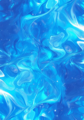 Fototapeta na wymiar Abstract background of azure marble with silver swirling eddies and polygonal ice crystal patterns
