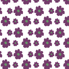 Hand-Drawn seamless pattern with flowers