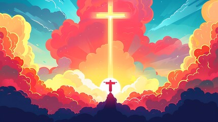 ascension day jesus poster, the day he atoned for his children's sins by ascending to heaven