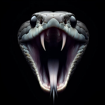 Close up Of hissing snake With Black Background 4K Wallpaper
