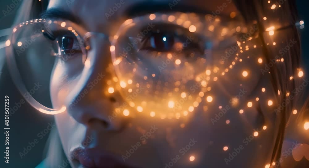 Poster enhancing cybersecurity and advanced computing with holographic projection of male digital identity.