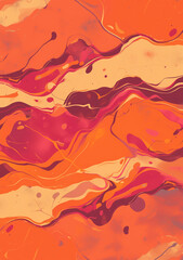 Abstract background with sunset-inspired marble texture blending orange, pink, and purple
