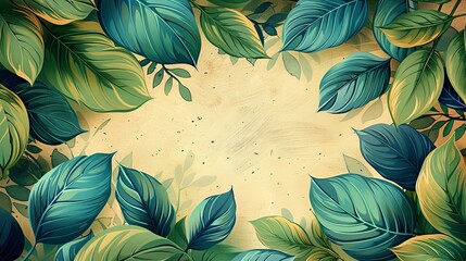Hand painted leaf line art illustration for decor. Art Design vintage and natural prints for covers, wallpapers, banners, flyers, posters.