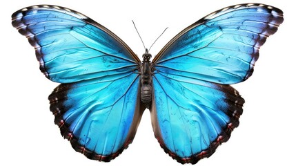 Turquoise butterfly isolated. Generative AI