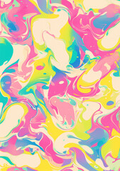 Psychedelic marble pattern with neon greens and pinks