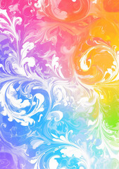 Vivid rainbow marble texture with swirling patterns