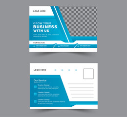 postcard or Eddm design template, Corporate business or marketing agency postcard vector design fully editable file