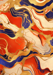 Obraz premium Colorful liquid marble pattern background, gold texture
