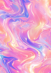 Holographic colorful liquid marble pattern background, gold glitter