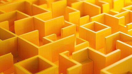 Yellow paper maze. Generative AI