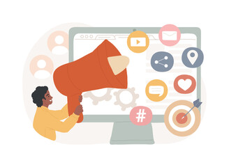 Online marketing isolated concept vector illustration.