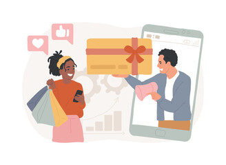 Interactive advertising isolated concept vector illustration.