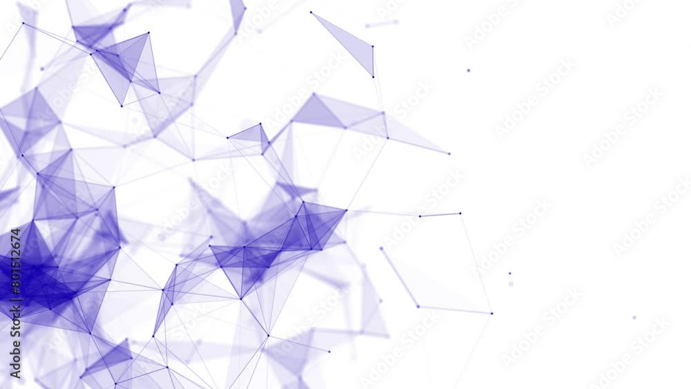 Aufkleber Network connection structure. Blue science background. Abstract digital background. Big data visualization. 3d rendering.