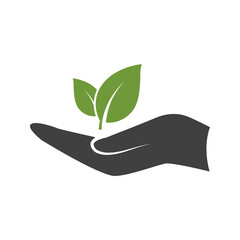 Green leaf nature ecology element vector icon