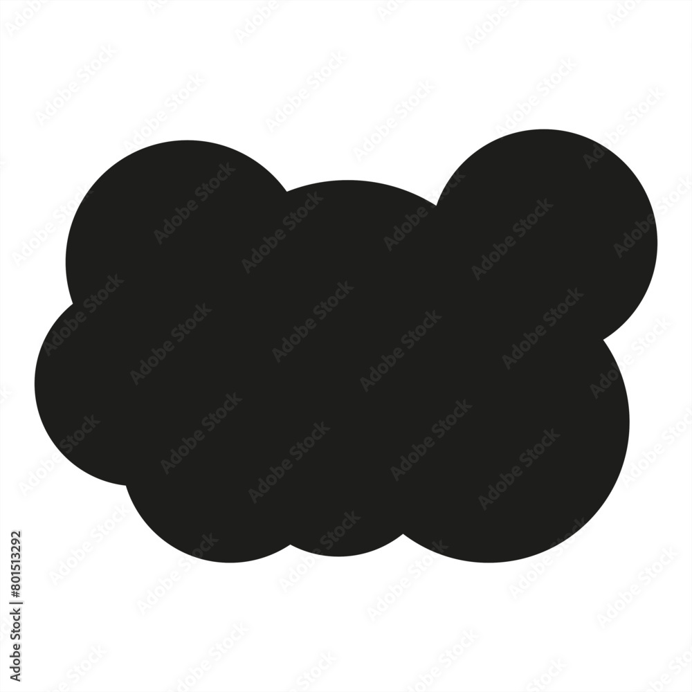 Wall mural Bold black cloud simple icon - stock vector