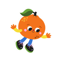 Cute cartoon orange illustration on a white background.