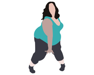 fat body gppd for aerobic or gym design banner, logo element etc