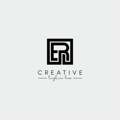 Obraz premium Abstract Minimal Letter ER RE Initial Based Stylish Monogram Logo Design Vector.
