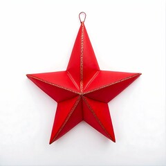 Bas-relief of a red Soviet star. Red Giant Star Isolated on Transparent Background. - obrazy, fototapety, plakaty