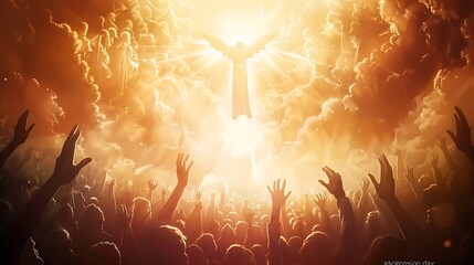 ascension day jesus poster, the day he atoned for his children's sins by ascending to heaven