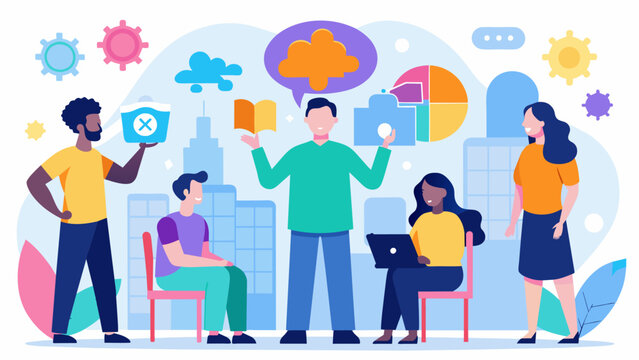 A neurodiversity awareness week is organized by the company including workshops and guest speakers.. Vector illustration