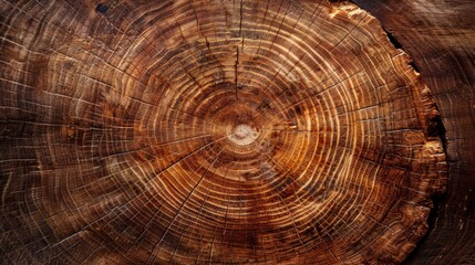   A tight shot of a tree trunk, revealing its cross-section