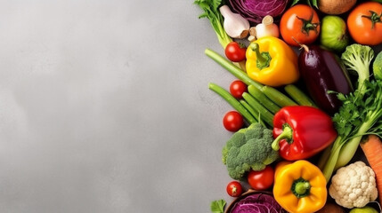 Fresh vegetables isolated from the background top