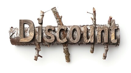 The word Discount created in Birch Twig Letters.